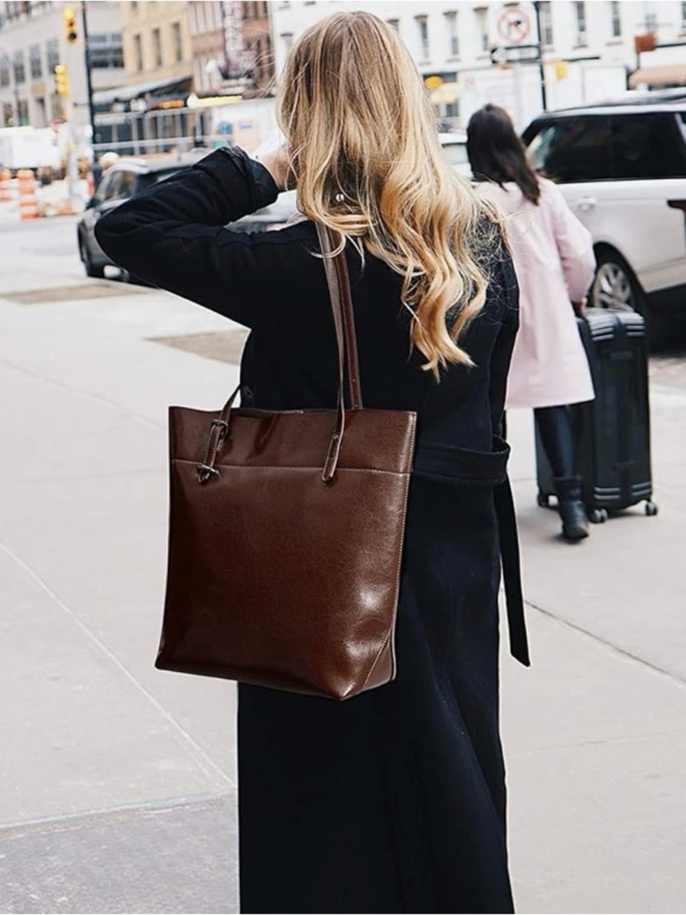 SZONE Leather Tote - Chocolate Brown - Picture 2 of 14